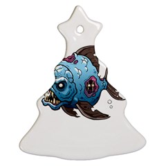 Piranha T-shirtwhite Look Calm Piranha 09 T-shirt Christmas Tree Ornament (two Sides) by EnriqueJohnson