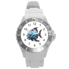 Piranha T-shirtwhite Look Calm Piranha 09 T-shirt Round Plastic Sport Watch (l) by EnriqueJohnson