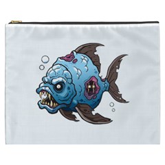 Piranha T-shirtwhite Look Calm Piranha 09 T-shirt Cosmetic Bag (xxxl) by EnriqueJohnson