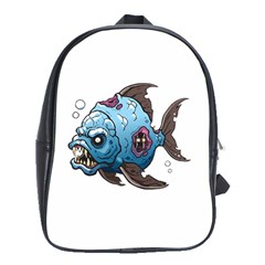 Piranha T-shirtwhite Look Calm Piranha 09 T-shirt School Bag (xl) by EnriqueJohnson