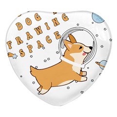 Frawing Space Dog Lover T- Shirt Cool Dog Frawing Space Dog Lover T- Shirt Heart Glass Fridge Magnet (4 pack)