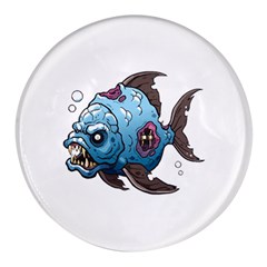 Piranha T-shirtwhite Look Calm Piranha 09 T-shirt Round Glass Fridge Magnet (4 Pack) by EnriqueJohnson