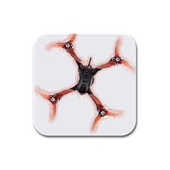 Freestyle Drone T- Shirt F P V Freestyle Drone Racing Drawing Artwork T- Shirt Rubber Square Coaster (4 Pack) by ZUXUMI