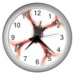 Freestyle Drone T- Shirt F P V Freestyle Drone Racing Drawing Artwork T- Shirt Wall Clock (silver) by ZUXUMI