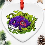 Piranha T-shirtwhite Look Calm Piranha 27 T-shirt Heart Ornament (Two Sides) Front