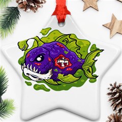 Piranha T-shirtwhite Look Calm Piranha 27 T-shirt Star Ornament (two Sides) by EnriqueJohnson