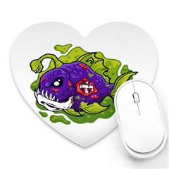 Piranha T-shirtwhite Look Calm Piranha 27 T-shirt Heart Mousepad by EnriqueJohnson