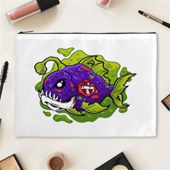 Piranha T-shirtwhite Look Calm Piranha 27 T-shirt Cosmetic Bag (xl) by EnriqueJohnson