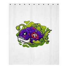 Piranha T-shirtwhite Look Calm Piranha 27 T-shirt Shower Curtain 60  X 72  (medium)  by EnriqueJohnson