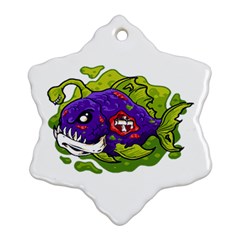 Piranha T-shirtwhite Look Calm Piranha 27 T-shirt Ornament (snowflake) by EnriqueJohnson