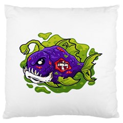 Piranha T-shirtwhite Look Calm Piranha 27 T-shirt Standard Premium Plush Fleece Cushion Case (one Side) by EnriqueJohnson