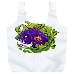 Piranha T-shirtwhite Look Calm Piranha 27 T-shirt Full Print Recycle Bag (xxl) by EnriqueJohnson