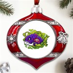 Piranha T-shirtwhite Look Calm Piranha 27 T-shirt Metal Snowflake And Bell Red Ornament Front