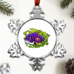 Piranha T-shirtwhite Look Calm Piranha 27 T-shirt Metal Small Snowflake Ornament by EnriqueJohnson