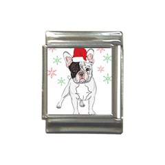 French Bulldog Christmas T- Shirt Christmas Santa Frenchie T- Shirt Italian Charm (13mm) by ZUXUMI