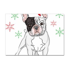 French Bulldog Christmas T- Shirt Christmas Santa Frenchie T- Shirt Sticker A4 (10 Pack) by ZUXUMI