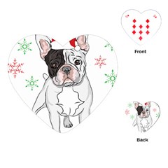 French Bulldog Christmas T- Shirt Christmas Santa Frenchie T- Shirt Playing Cards Single Design (heart) by ZUXUMI