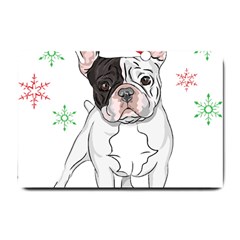 French Bulldog Christmas T- Shirt Christmas Santa Frenchie T- Shirt Small Doormat by ZUXUMI