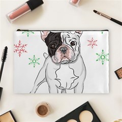 French Bulldog Christmas T- Shirt Christmas Santa Frenchie T- Shirt Cosmetic Bag (large) by ZUXUMI