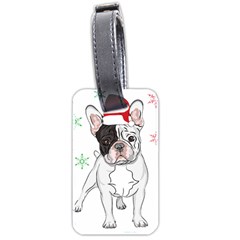 French Bulldog Christmas T- Shirt Christmas Santa Frenchie T- Shirt Luggage Tag (two Sides) by ZUXUMI