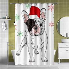 French Bulldog Christmas T- Shirt Christmas Santa Frenchie T- Shirt Shower Curtain 48  X 72  (small)  by ZUXUMI