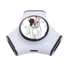 French Bulldog Christmas T- Shirt Christmas Santa Frenchie T- Shirt 3-port Usb Hub by ZUXUMI