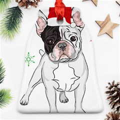 French Bulldog Christmas T- Shirt Christmas Santa Frenchie T- Shirt Bell Ornament (two Sides) by ZUXUMI