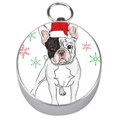 French Bulldog Christmas T- Shirt Christmas Santa Frenchie T- Shirt Silver Compasses by ZUXUMI