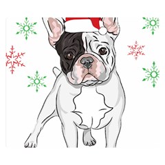 French Bulldog Christmas T- Shirt Christmas Santa Frenchie T- Shirt Two Sides Premium Plush Fleece Blanket (small) by ZUXUMI