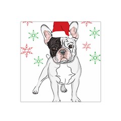 French Bulldog Christmas T- Shirt Christmas Santa Frenchie T- Shirt Satin Bandana Scarf 22  X 22  by ZUXUMI