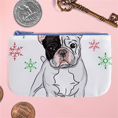 French Bulldog Christmas T- Shirt Christmas Santa Frenchie T- Shirt Large Coin Purse by ZUXUMI