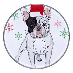 French Bulldog Christmas T- Shirt Christmas Santa Frenchie T- Shirt Wireless Fast Charger(white)