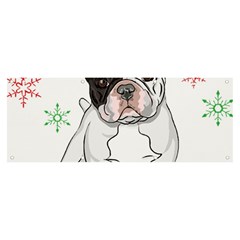 French Bulldog Christmas T- Shirt Christmas Santa Frenchie T- Shirt Banner And Sign 8  X 3  by ZUXUMI