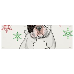 French Bulldog Christmas T- Shirt Christmas Santa Frenchie T- Shirt Banner And Sign 9  X 3  by ZUXUMI