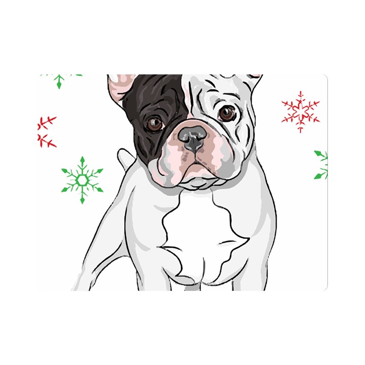 French Bulldog Christmas T- Shirt Christmas Santa Frenchie T- Shirt Premium Plush Fleece Blanket (Mini)