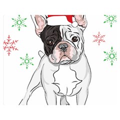 French Bulldog Christmas T- Shirt Christmas Santa Frenchie T- Shirt Premium Plush Fleece Blanket (medium) by ZUXUMI