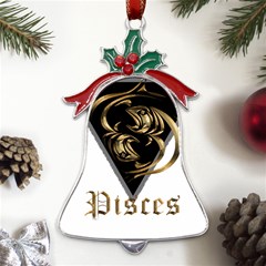 Pisces T-shirtnew Zodiac Pisces T-shirt Metal Holly Leaf Bell Ornament by EnriqueJohnson