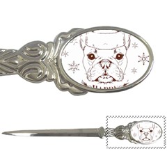 French Bulldog Christmas T- Shirt Happy Christmas Santa Frenchie T- Shirt Letter Opener by ZUXUMI