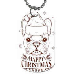 French Bulldog Christmas T- Shirt Happy Christmas Santa Frenchie T- Shirt Dog Tag (one Side) by ZUXUMI