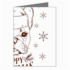 French Bulldog Christmas T- Shirt Happy Christmas Santa Frenchie T- Shirt Greeting Card by ZUXUMI