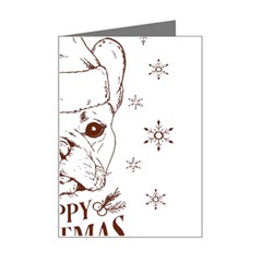 French Bulldog Christmas T- Shirt Happy Christmas Santa Frenchie T- Shirt Mini Greeting Card by ZUXUMI