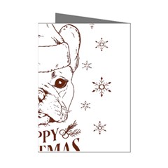 French Bulldog Christmas T- Shirt Happy Christmas Santa Frenchie T- Shirt Mini Greeting Cards (pkg Of 8) by ZUXUMI