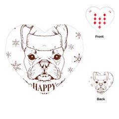 French Bulldog Christmas T- Shirt Happy Christmas Santa Frenchie T- Shirt Playing Cards Single Design (heart) by ZUXUMI