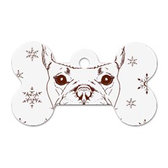 French Bulldog Christmas T- Shirt Happy Christmas Santa Frenchie T- Shirt Dog Tag Bone (one Side) by ZUXUMI