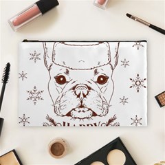 French Bulldog Christmas T- Shirt Happy Christmas Santa Frenchie T- Shirt Cosmetic Bag (large) by ZUXUMI