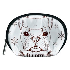 French Bulldog Christmas T- Shirt Happy Christmas Santa Frenchie T- Shirt Accessory Pouch (medium) by ZUXUMI