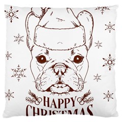 French Bulldog Christmas T- Shirt Happy Christmas Santa Frenchie T- Shirt Standard Premium Plush Fleece Cushion Case (one Side) by ZUXUMI