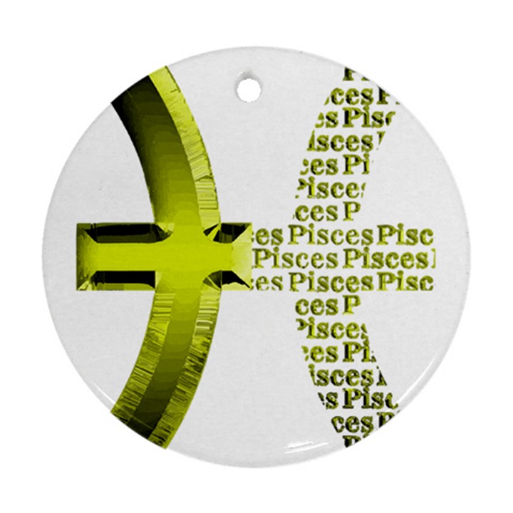 Pisces T-shirtnew Zodiac Symbol Pisces T-shirt Round Ornament (Two Sides)