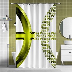 Pisces T-shirtnew Zodiac Symbol Pisces T-shirt Shower Curtain 48  X 72  (small)  by EnriqueJohnson