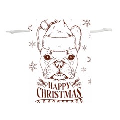 French Bulldog Christmas T- Shirt Happy Christmas Santa Frenchie T- Shirt Lightweight Drawstring Pouch (l) by ZUXUMI